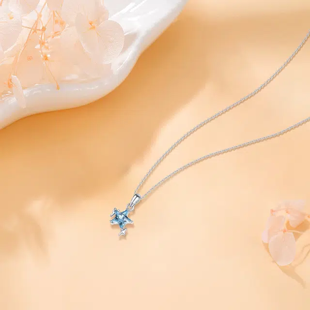 【纯银999】 赛菲尔 星星 经典百搭小众设计精致高级感简约时尚轻奢学生日常约会通勤温柔气质可调节锁骨链 足银 项链 女款