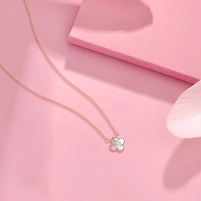 【纯银999】 赛菲尔 四叶草 经典百搭小众设计高级感学生日常精致简约轻奢转运约会通勤温柔气质可调节锁骨链 足银 项链 女款