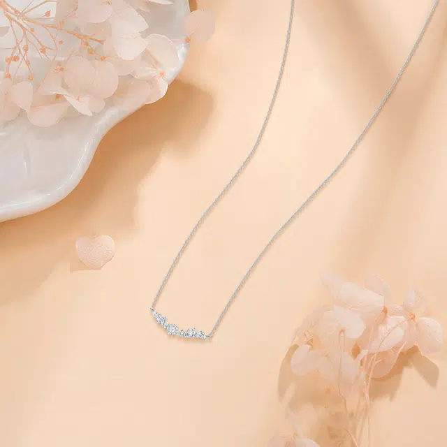 【纯银999】 赛菲尔 紫藤花开 小众设计百搭经典高级感学生日常精致简约轻奢转运约会通勤温柔气质可调节锁骨链 足银 项链 女款