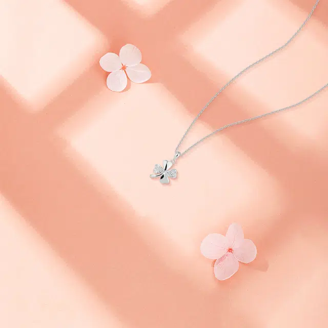 【纯银999】 赛菲尔 四叶草 经典百搭小众设计精致高级感简约日常时尚轻奢约会通勤温柔气质可调节锁骨链 足银 项链 女款