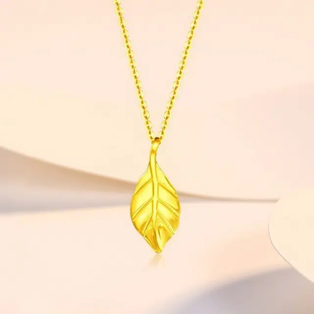 赛菲尔 开枝散叶 新中式小众事业有成国潮金叶子 轻奢高级感 足金 一口价 项链 男女同款情侣款