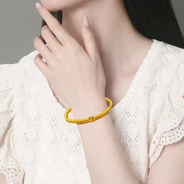 赛菲尔 轻奢精致 小众简约时尚百搭 足金 按克计价 黄金手串 女款