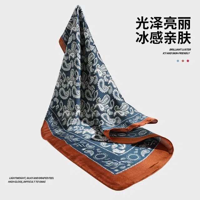 南极人 复古时髦小方巾系脖高级感夏季搭配衬衫护颈饰围脖子薄纱巾围巾百搭绑发系腰配饰 丝巾 女款
