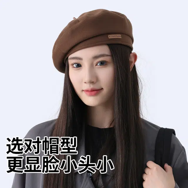 南极人 帽子文艺蓓蕾帽显脸小时尚百搭英伦风复古画家帽子气质八角帽 聚酯纤维 贝雷帽 女款