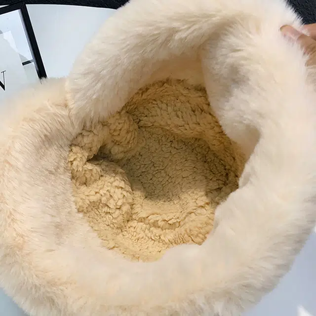 南极人 加厚毛绒保暖渔夫帽防寒防风护耳盆帽东北冬天卷边蒙古帽 加绒 绒线帽 女款