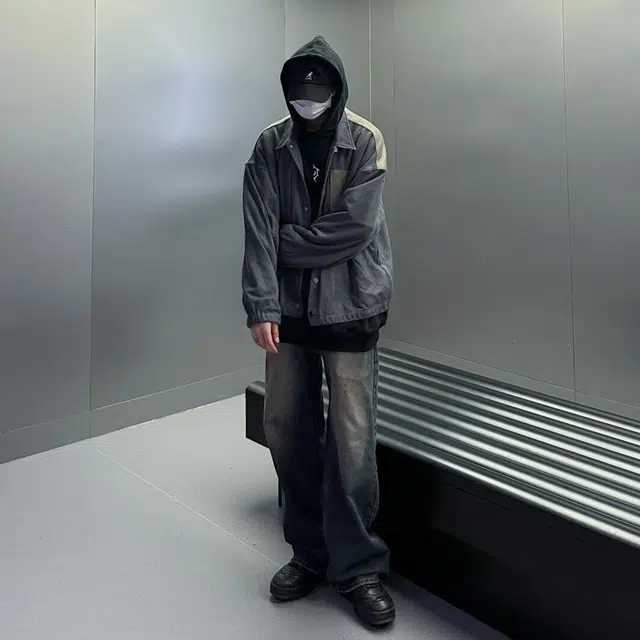 尘映 美式高街复古水洗做旧舒适百搭通勤直筒长裤牛仔裤 男女同款