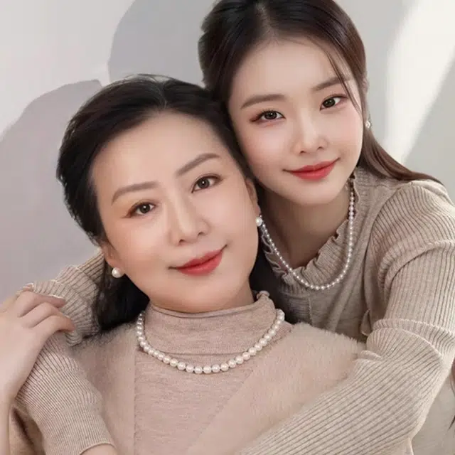 贝诗珠宝 经典妈妈链套装气质珠光宝气母亲三件套精致礼品 淡水珍珠 项链 女款 首饰礼盒可选