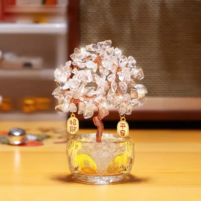 【能量磁场】 贝诗珠宝 招财上岸桃花树 运势方位风水开运 浪漫清新家办公室 水逆退散转运纳福聚宝盆#好运处理 粉水晶 摆件 男女同款情侣款