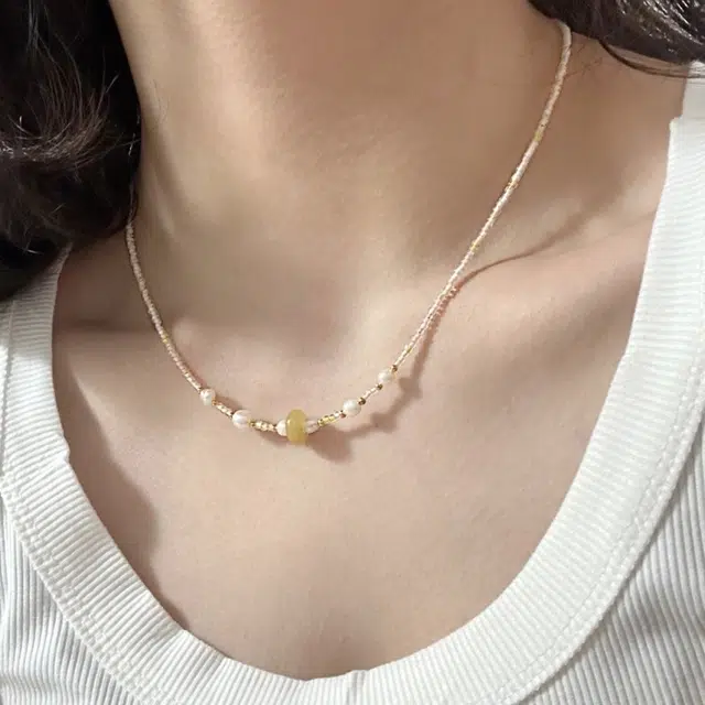 贝诗珠宝 淡水珍珠拼接奶油米珠串珠撞色可爱甜美原创多巴胺小众设计师高级感轻奢夏日百搭珍珠项链女款