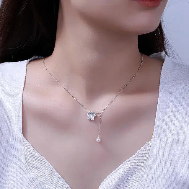 贝诗珠宝 超闪星星锁骨链高级百搭个性流苏小众高级感年轻款闺蜜款 淡水珍珠 项链 女款