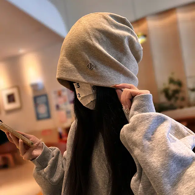 钓鱼熊 秋冬必备 新款日系复古纯色百搭堆堆帽 宽松包头帽显脸小 聚酯纤维 绒线帽 男女同款情侣款
