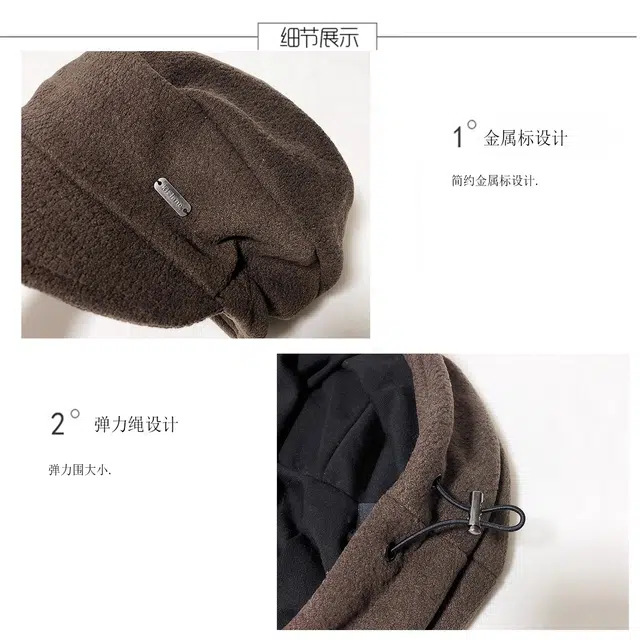 钓鱼熊 日系复古褶皱小众百搭显脸小画家帽子潮 毛线 贝雷帽 男女同款情侣款