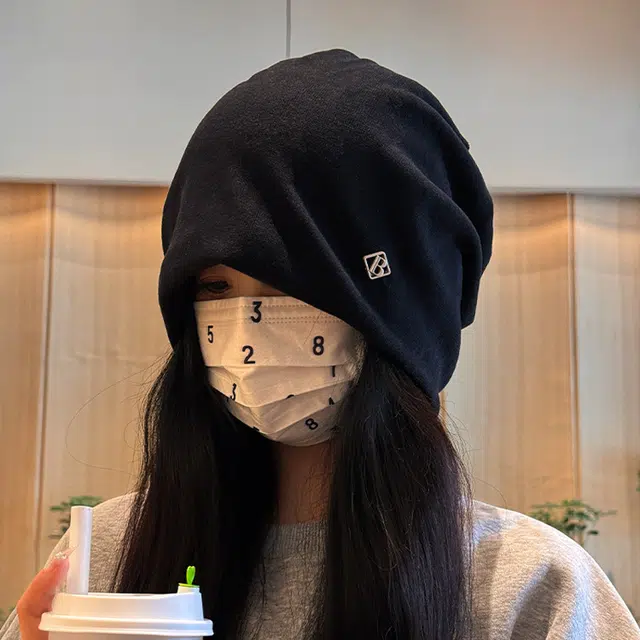 钓鱼熊 秋冬必备 新款日系复古纯色百搭堆堆帽 宽松包头帽显脸小 聚酯纤维 绒线帽 男女同款情侣款