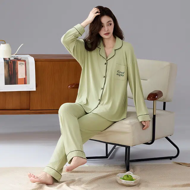 芬腾可安 外出可穿秋冬季简约显瘦舒适柔软保暖亲肤家居服情侣款睡衣套装 女款