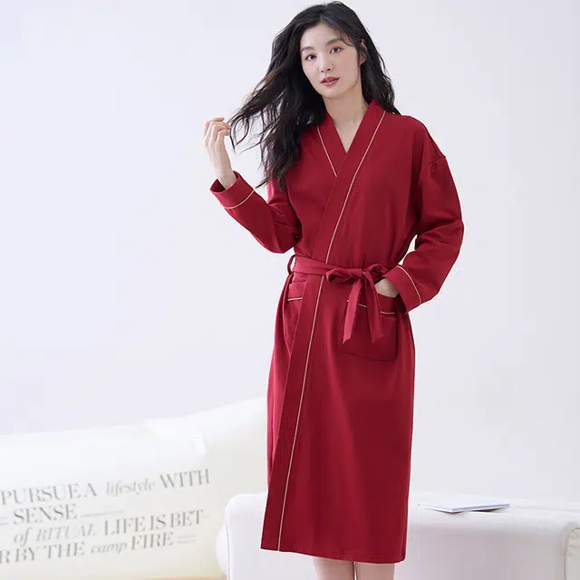 芬腾可安 单件纯棉舒适简约细腻柔软时尚亲肤居家服睡袍 女款