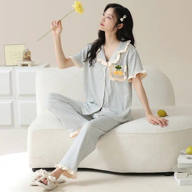 芬腾可安 休闲韩版家居服百搭舒适时尚宿舍外出都可穿睡衣套装 女款
