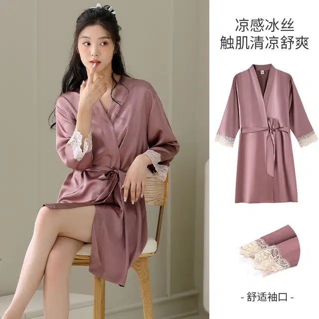 芬腾可安 柔软细腻亲肤透气顺滑凉爽家居服睡袍 女款