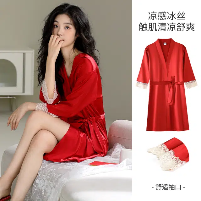 芬腾可安 柔软细腻亲肤透气顺滑凉爽家居服睡袍 女款