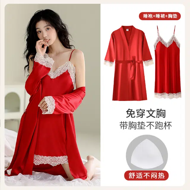 芬腾可安 柔软细腻亲肤透气显瘦顺滑凉爽简约休闲家居服睡袍/浴袍 女款