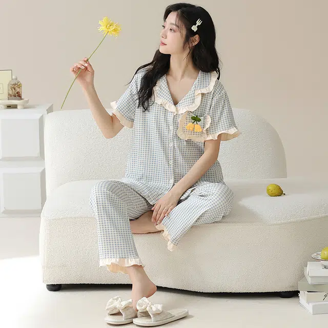 芬腾可安 休闲韩版家居服百搭舒适时尚宿舍外出都可穿睡衣套装 女款