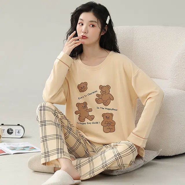 芬腾可安 宿舍外出都可穿的时尚经典设计感舒适家居服睡衣套装 女款