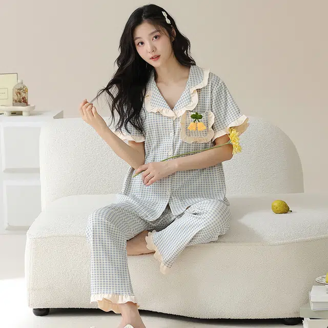 芬腾可安 休闲韩版家居服百搭舒适时尚宿舍外出都可穿睡衣套装 女款