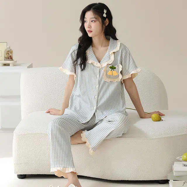 芬腾可安 休闲韩版家居服百搭舒适时尚宿舍外出都可穿睡衣套装 女款