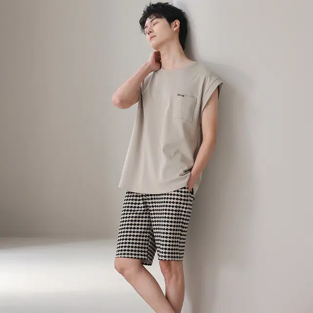 芬腾可安 情侣款亲肤韩版大学生轻盈休闲百搭显瘦舒适轻便时尚带胸垫外出宿舍都可穿的家居服睡衣套装 男女同款
