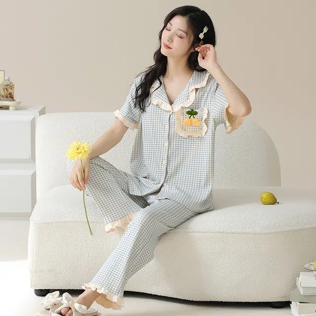 芬腾可安 休闲韩版家居服百搭舒适时尚宿舍外出都可穿睡衣套装 女款