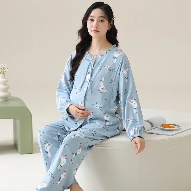 芬腾可安 春秋外出可穿柔软舒适哺乳期可穿月子家居服睡衣套装 女款