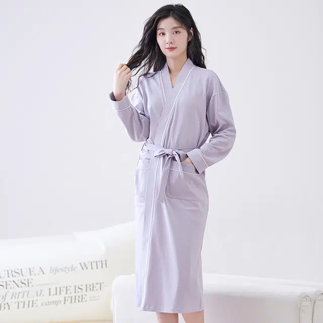 芬腾可安 单件纯棉舒适简约细腻柔软时尚居家服睡袍 女款