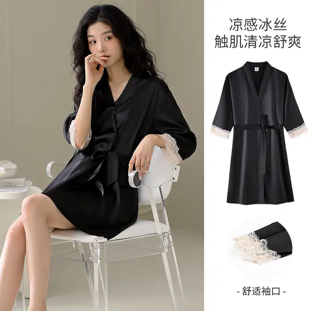 芬腾可安 柔软细腻亲肤透气顺滑凉爽家居服睡袍 女款