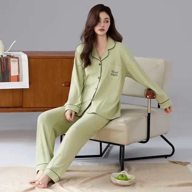 芬腾可安 外出可穿秋冬季简约显瘦舒适柔软保暖亲肤家居服情侣款睡衣套装 女款