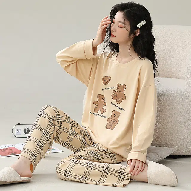 芬腾可安 宿舍外出都可穿的时尚经典设计感舒适家居服睡衣套装 女款