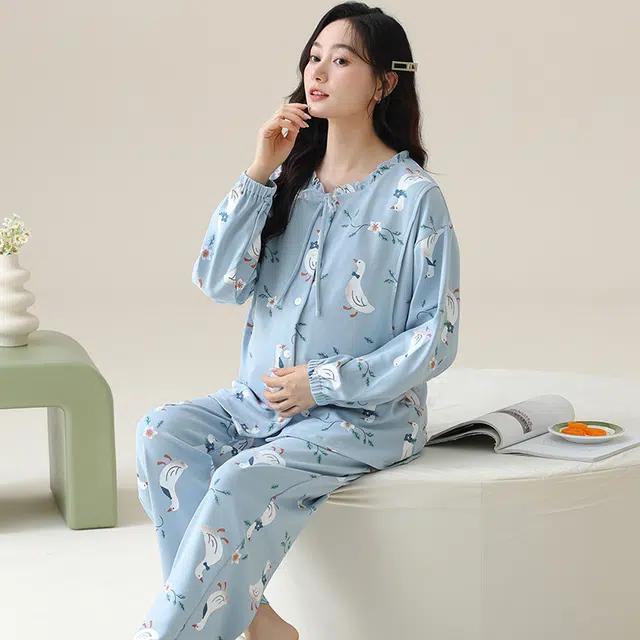 芬腾可安 春秋外出可穿柔软舒适哺乳期可穿月子家居服睡衣套装 女款