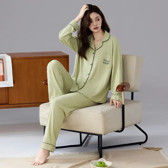 芬腾可安 外出可穿秋冬季简约显瘦舒适柔软保暖亲肤家居服情侣款睡衣套装 女款