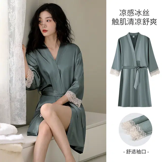 芬腾可安 柔软细腻亲肤透气顺滑凉爽家居服睡袍 女款