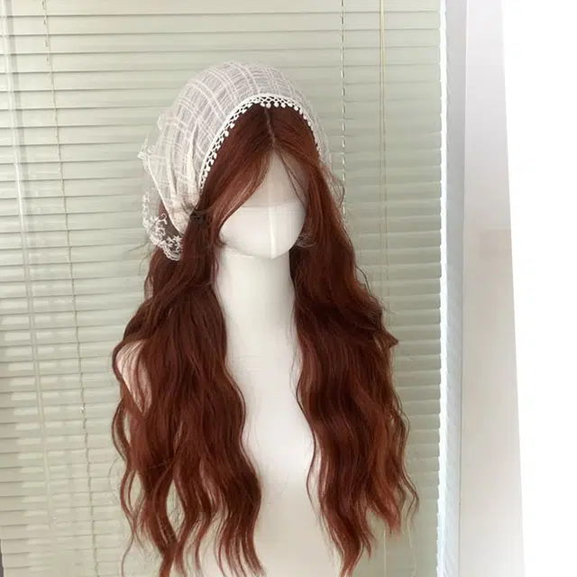 时影 焦糖卡美罗 假发女 前额蕾丝手勾 水波纹长卷发 全头套