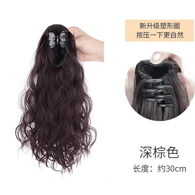 时影 韩式抓夹修颜减龄马尾假发 自然无痕仿真