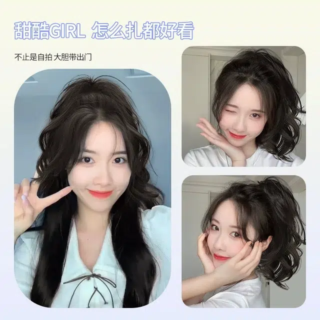 时影 元气少女 高马尾假发 仿真发大抓夹高颅顶