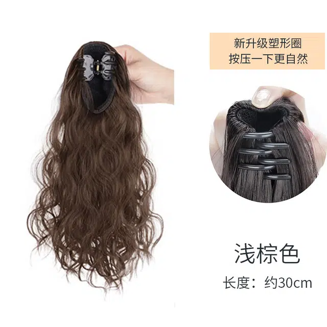 时影 韩式抓夹修颜减龄马尾假发 自然无痕仿真