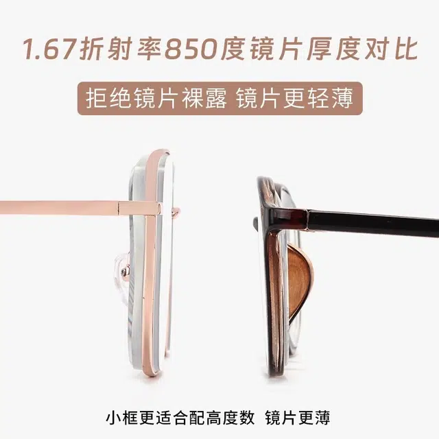【可配度数】 佐川 超轻小框眼镜框 高度近视 方圆脸显脸小 厚边设计包裹镜片 素颜早八通勤神器 光学镜架 男女同款情侣款
