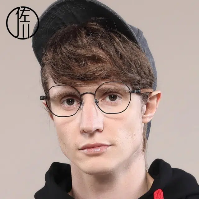 【可配度数】 佐川 复古近视眼镜 多边形  可配防蓝光变色 金属木质 不规则形 光学镜架 男女同款情侣款