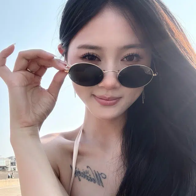 【可配度数】 佐川 时尚复古显脸小墨镜 防晒防紫外线 高清偏光 金属 椭圆形 太阳眼镜 男女同款情侣款