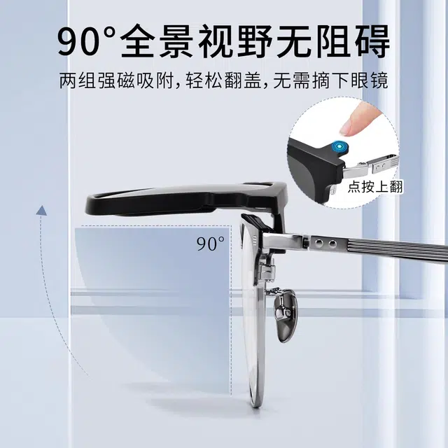 【可配度数】 佐川 三合一磁吸套镜 半框近视墨镜太阳镜 开车钓鱼偏光镜 方圆脸显脸小 一镜多用#好运 方形 光学镜架 男女同款情侣款