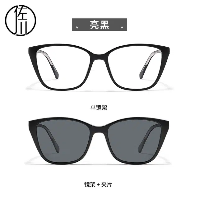 【可配度数】 佐川 时尚气质磁吸眼镜 近视眼镜 遮脸显脸小 一镜多用墨镜遮阳 可配防蓝光变色 光学镜架 男女同款情侣款