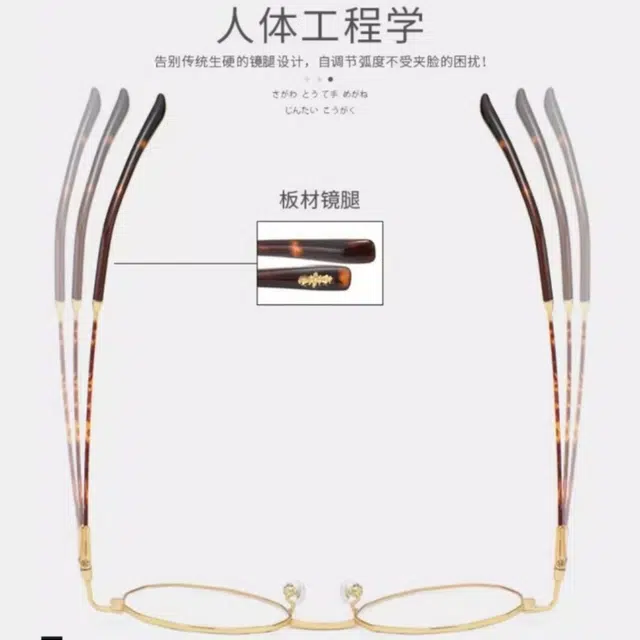 【可配度数】 佐川 时尚多边形眼睛框 近视眼睛 遮脸显脸小 复古文艺镜框 可配防蓝光变色 金属 圆形 光学镜架 男女同款情侣款