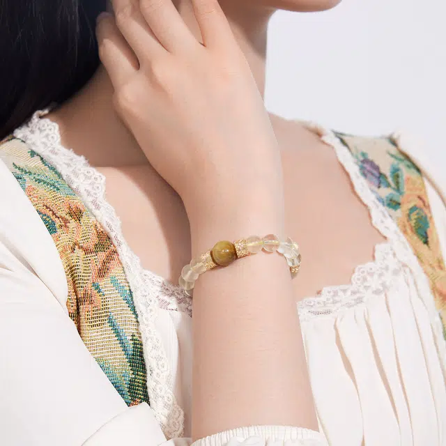 世纪缘珠宝 招财转运顺遂守护好运吉祥天然 白水晶 手串 女款