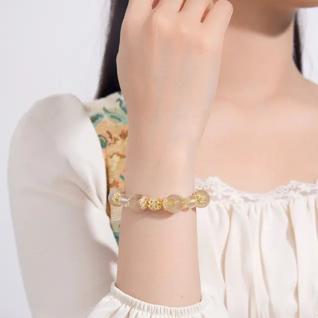 世纪缘珠宝 招财转运顺遂守护好运吉祥天然 白水晶 手串 女款