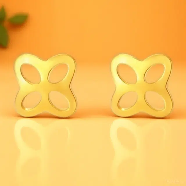 壹金金 四叶草 浪漫温柔简约幸运草复古精致优雅设计感 足金 一口价 黄金耳钉 女款